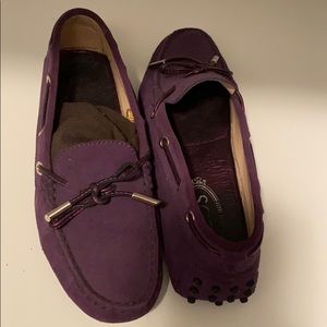 TOD’S GOMMINO DRIVING SHOES SUEDE PURPLE SIZE 36.5